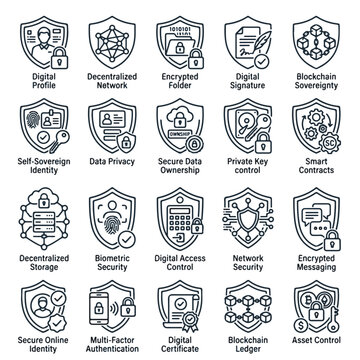 Digital Sovereignty Security Icons for Data Control and Privacy
