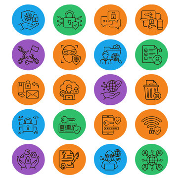 Digital Sovereignty Concept Icons for Data Control and Privacy Security