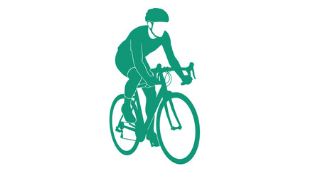 Fototapeta premium Man riding a bicycle fast outside.