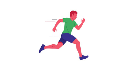 Obraz premium Man Running in Green Shirt.
