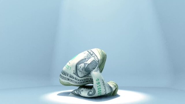 Dollar Currency Deflate Deflation Animation Representing Economic Crisis and Inflation Concept in 4K Ultra HD footage

