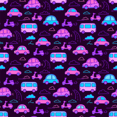 Obraz premium Retro Vehicle Traffic Pattern