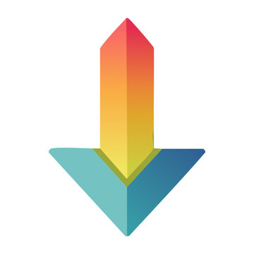 Downward arrow icon with gradient colors