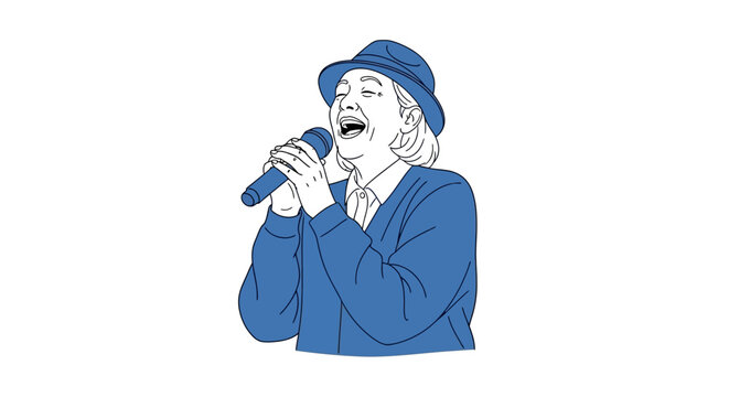Man singing into a microphone.