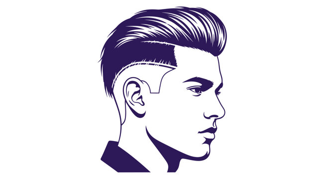 Man with stylish haircut profile view.
