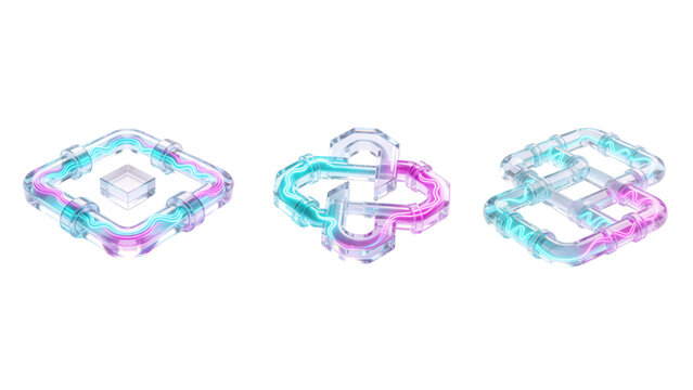 Futuristic 3D glass Python programming language logo symbol software development concept