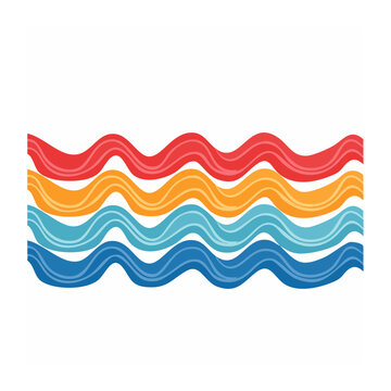 Colorful wavy lines border