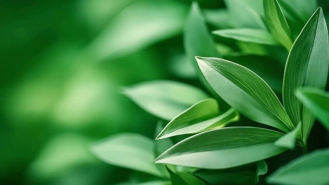 Close up view of fresh green leaves showing natural growth