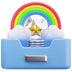 Fototapeta premium Rainbow Idea Box 3D Illustrations