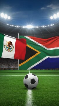 Mexico vs South Africa Soccer Match in Stadium Generative AI