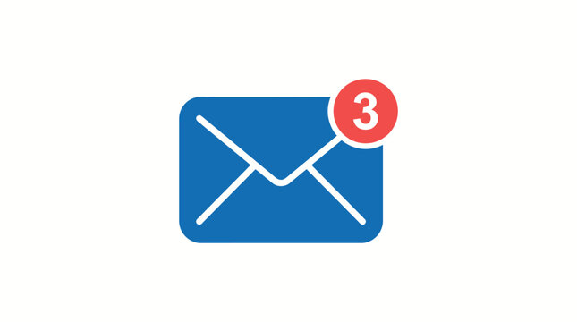 Email notification icon with number.