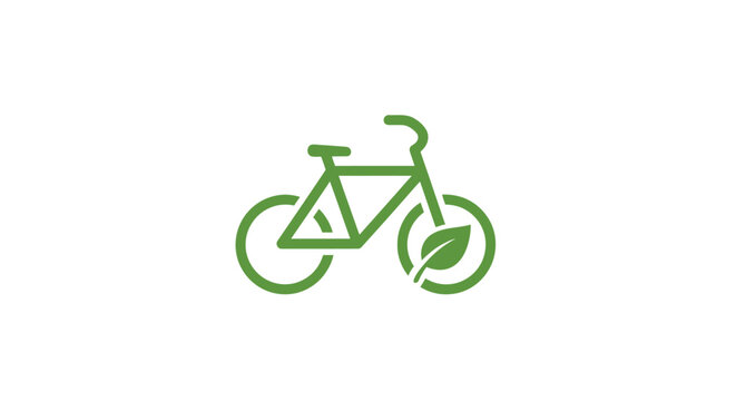Green bicycle with leaf design.
