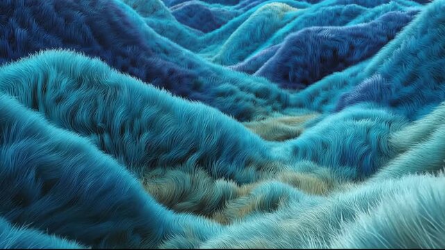 Blue furry waves creating a soft abstract texture background