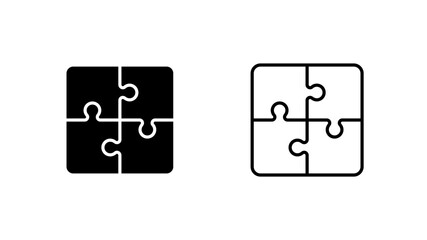 Four Piece Square Puzzle Glyph Outline Icon Teamwork