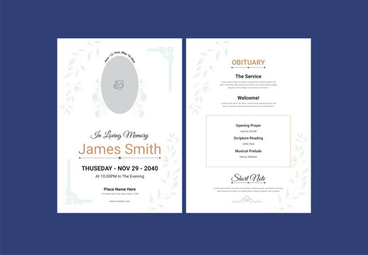 Modern Funeral Program layout