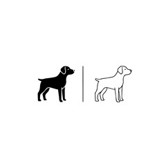 Fototapeta premium Minimalist Dog Silhouette Icons Set