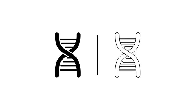 Minimalist DNA Double Helix Molecular Biology Icons