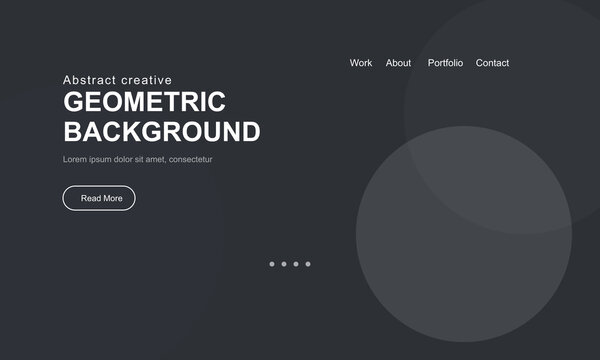 Professional Dark Mode Website Landing Page Template with Minimalist Abstract Geometric Background