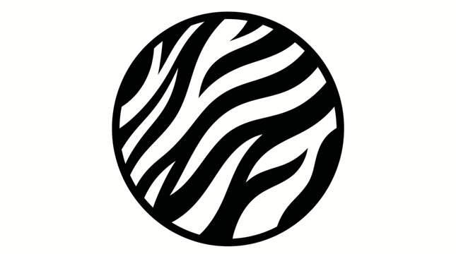Black and white zebra print circle.