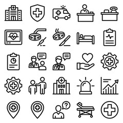 Fototapeta premium Medical Health Care Icons Symbols.