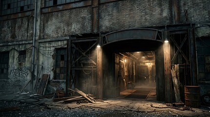 Fototapeta premium Haunted attraction entrance indu 202606081119