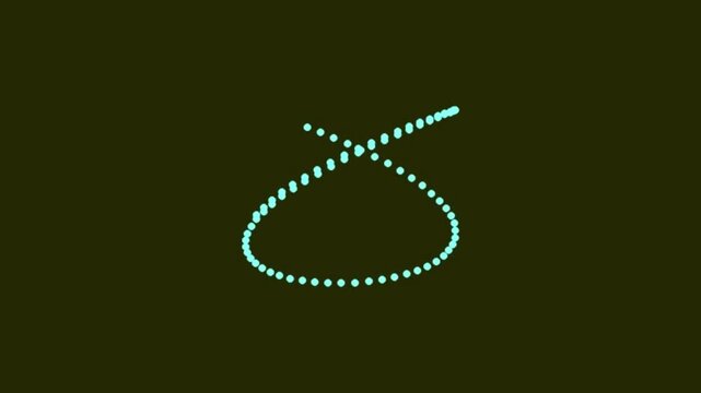Abstract glowing particle trail forming a loop against a dark background