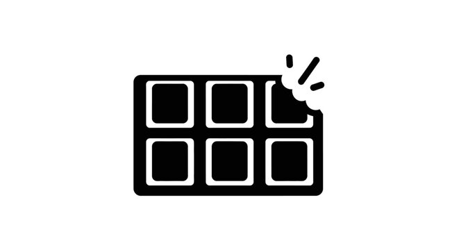 Chocolate Bar Icon, Bitten Snack, Sweet Treat, Delicious Dessert, Food Symbol