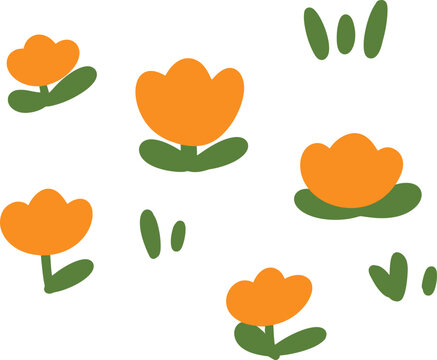 orange flower pattern
