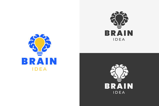 Brain idea logo design template