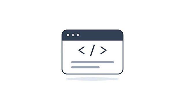 Clean Programming Terminal Interface Animation with Blinking Code Cursor