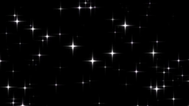 sparkling stars animation on black background