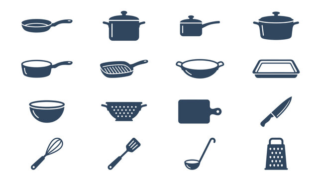Kitchen Cooking Utensils and Pans.