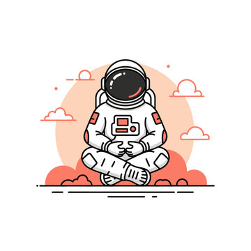 Astronaut sitting in space suit.