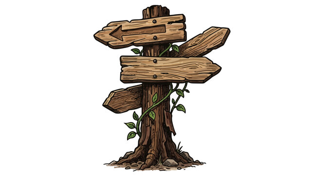 vintage wooden signpost with arrow pointer signs vector