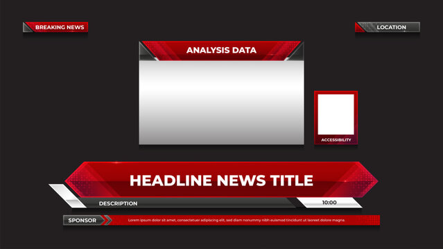 Breaking news broadcast package with analysis panel and lower third for live coverage