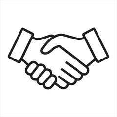 Obraz premium handshake icon outline vector illustration