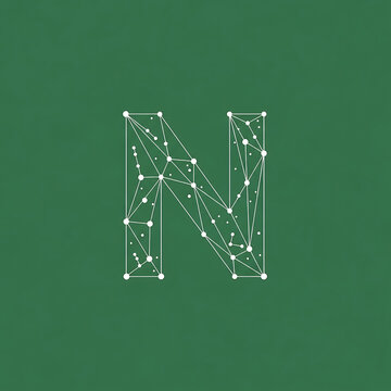 Large Letter N Made of Lines.