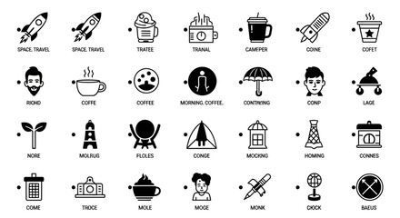 Modern Icon Set: Travel, Food, Lifestyle, and Business Icons © ahmad