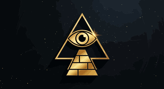 Golden All Seeing Eye Symbol 1.