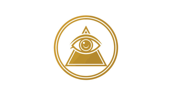 Golden eye of providence symbol logo.