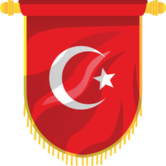Obraz premium International pennant flags set isolated on white. High-quality collection of national country. Pennant International Flag Turkey flag 