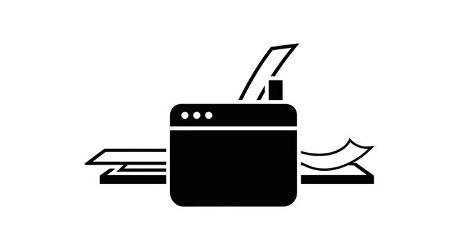 Printer Icon: Office Equipment, Printing Paper, Document Output