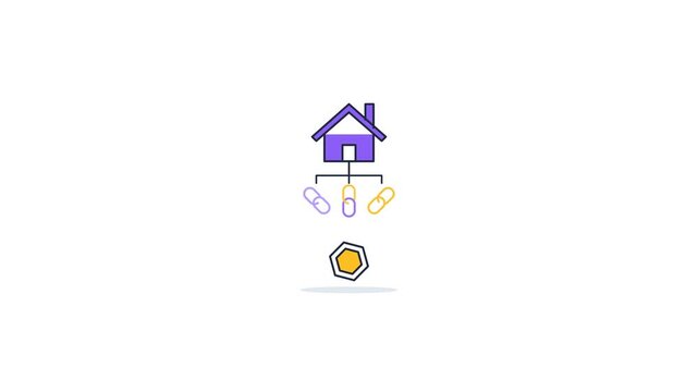 Futuristic Real Estate Tokenization and Blockchain Property Looping Concept