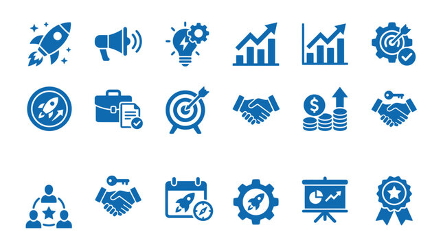 Business icons for marketing strategy.