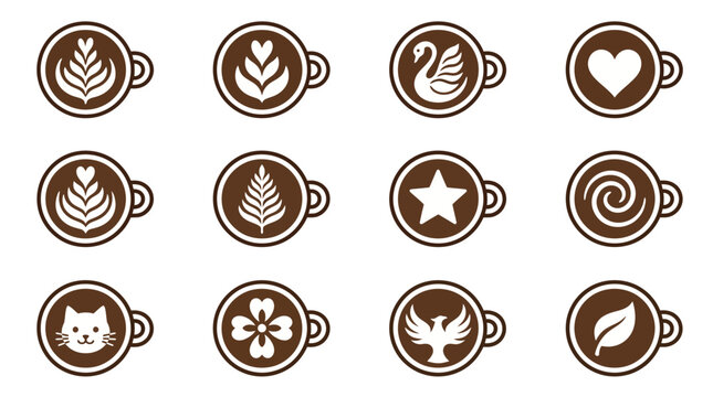 Coffee Cups with Various Designs.