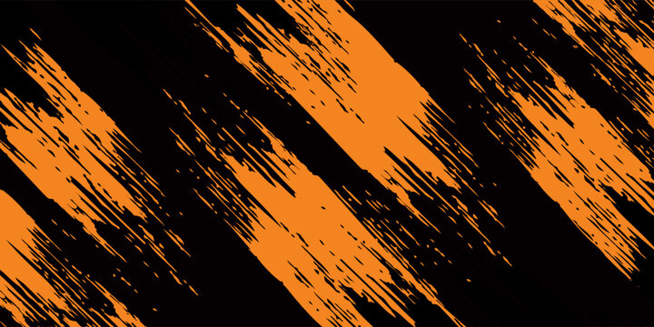 orange black brush Car sticker wrap pattern banner abstract sporty lines black orange color combination grunge brush modern pattern racing motorsport design.vector illustration. eps 10