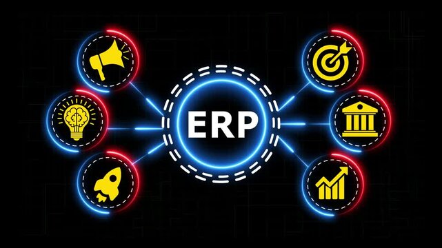 ERP enterprise resource planning software solution for business management processes.