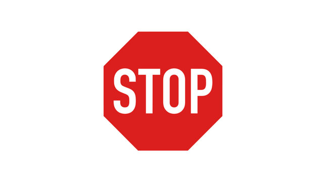 Red Stop Sign Traffic Symbol.