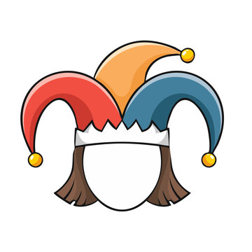 Jester hat with face outline and hair