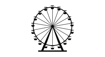 Ferris wheel silhouette against a white background © bridal creation